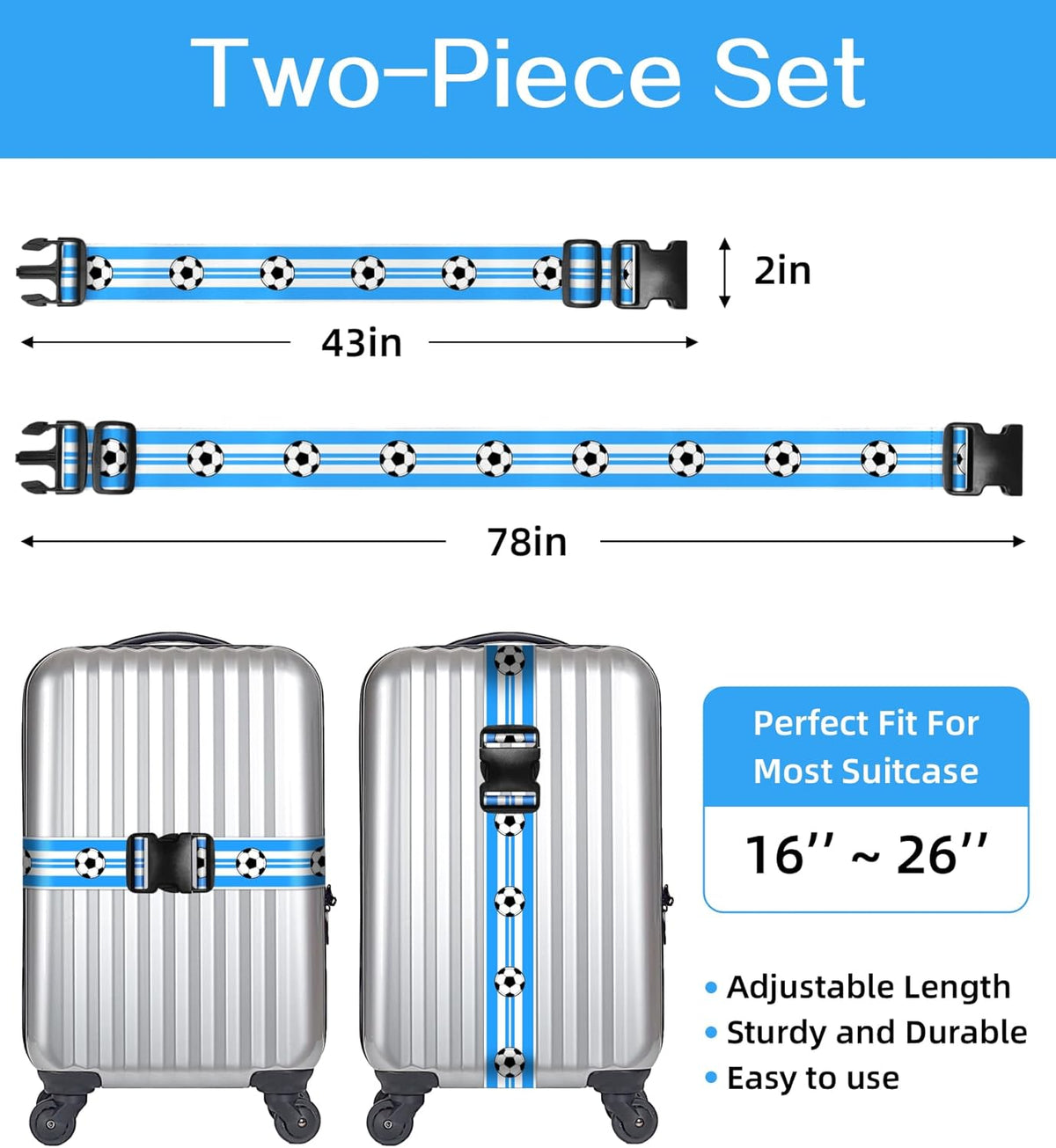 Luggage Straps for Suitcases Travel Belt Luggage Band Heavy Duty Traveling Luggage Identifier Cute Women Girls Unique Accesory,