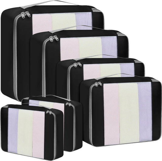 BAGAIL 6 Set/8 Set/10 Set Packing Cubes Various Sizes Packing Organizer for Travel Accessories Luggage Carry On Suitcase