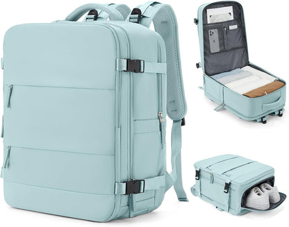 coowoz Large Travel Backpack Carry On for Women Man Gym Backpacks with Laptop Compartment Mochila de Viaje Teacher Personal Item Backpack Rucksack Airplane Accessories Must Haves Blue