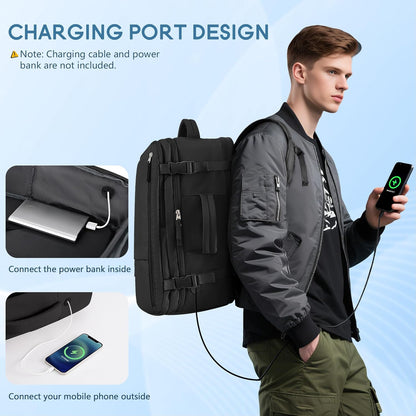 Beraliy Travel Backpack for Men Women, Carry On Backpack, 16 Inch Laptop Backpack, Waterproof School Backpack, Casual Outdoor Daypack College Bag, Black