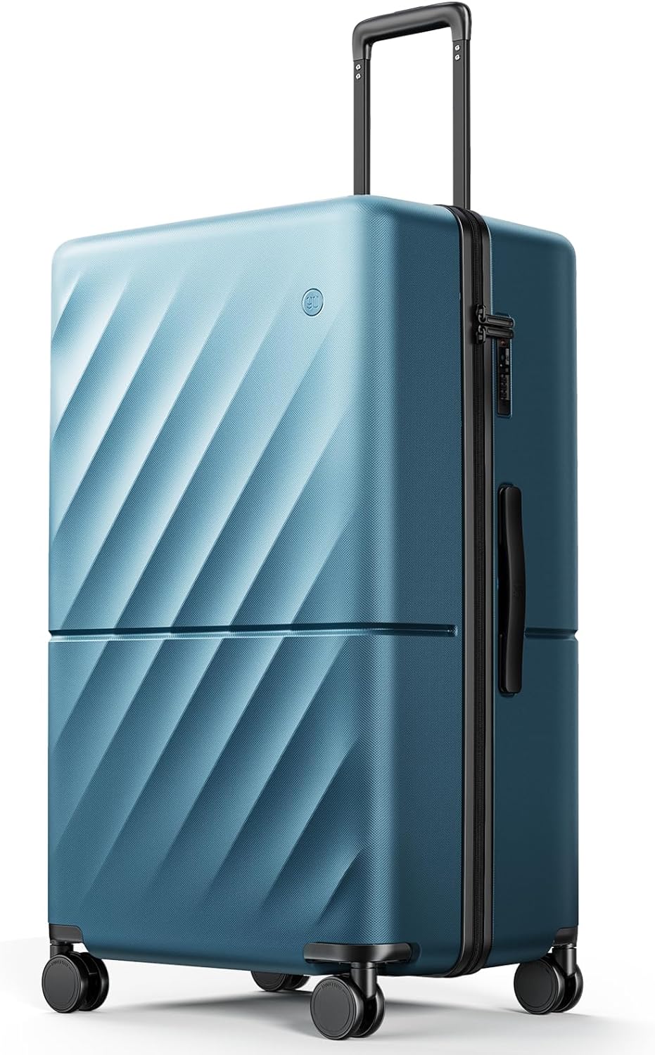 Trunk Luggage 29 Inch, Large Checked Luggage with Double Spinner Wheels, Anti-Burst Zipper, Hard Case PC Suitcase, Lightweight Travel Luggage, TSA Approved (Topaz Blue, Hudson)