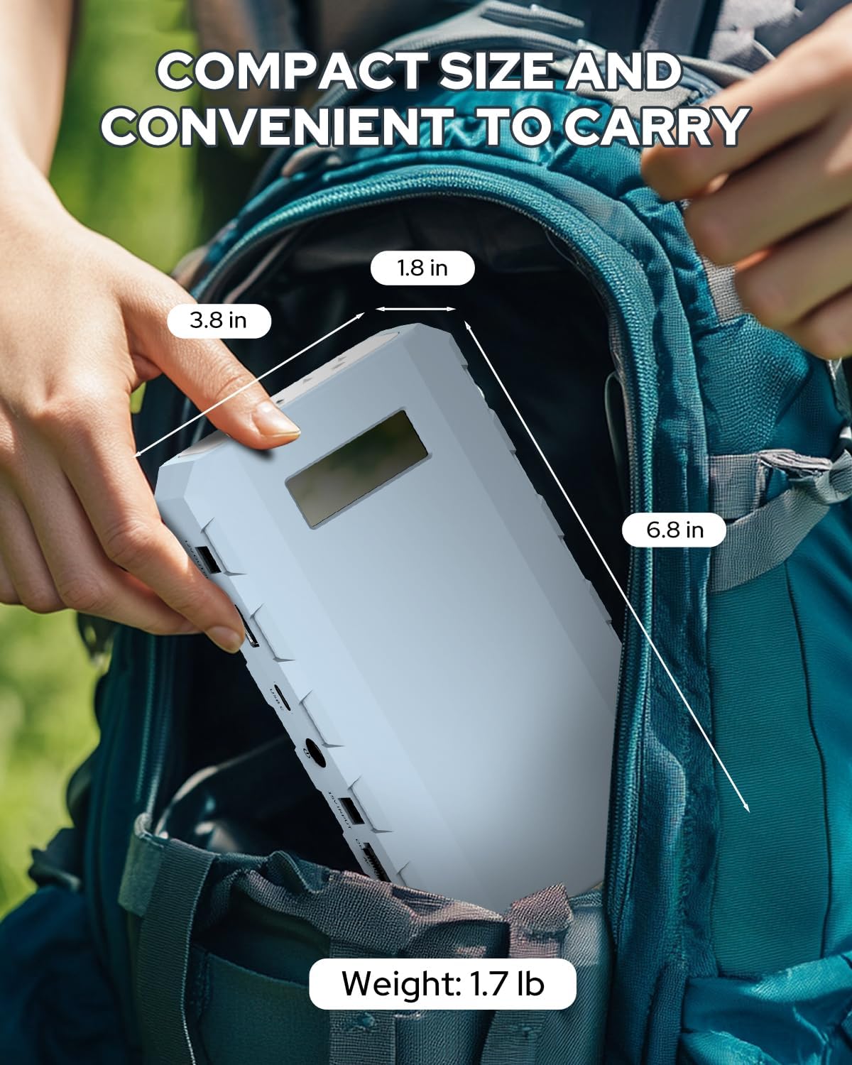 SinKeu 24000mAh Portable Charger Power Bank, 88Wh Portable Power Bank with AC Outlet, QC 3.0 USB/USB-C, DC Output, Led Flashlight, Portable Battery Charger for Home Camping Travel Power Backup