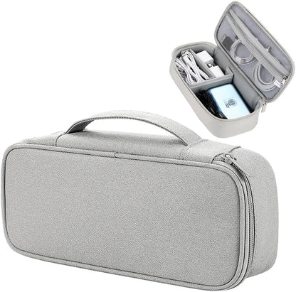 Teskyer Electronics Organizer Travel Case, Waterproof Portable Tech Accessories Pouch with Organized Compartments for Cables, Phone, Chargers, Earphone, Grey