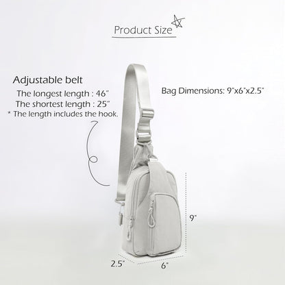 ODODOS Daily Sling Bag with Adjustable Straps Crossbody Chest Bag Lightweight Small Backpack for Casual Traveling Hiking