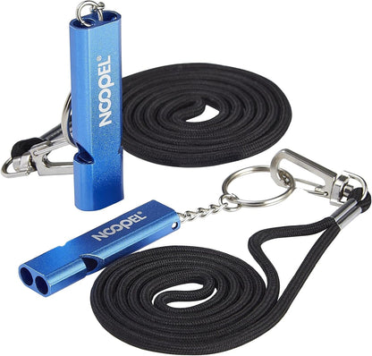 Noopel Emergency Whistles Lifeguard Safety Whistle with Lanyard and Keychain for Outdoor Camping Hiking Boating Backpacking Fishing Kayak Kids Rescue Signaling Loud Survival Whistle