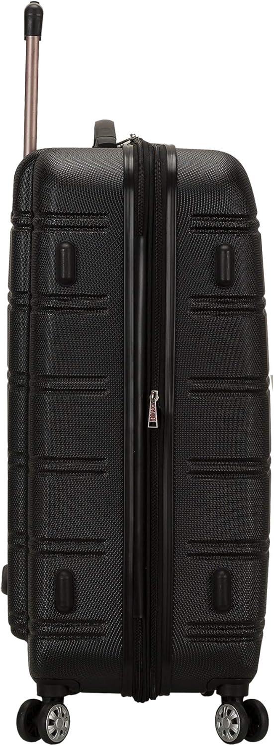 Rockland Melbourne Hardside Expandable Luggage with Spinner Wheels, Black, 2 Piece (20/28)