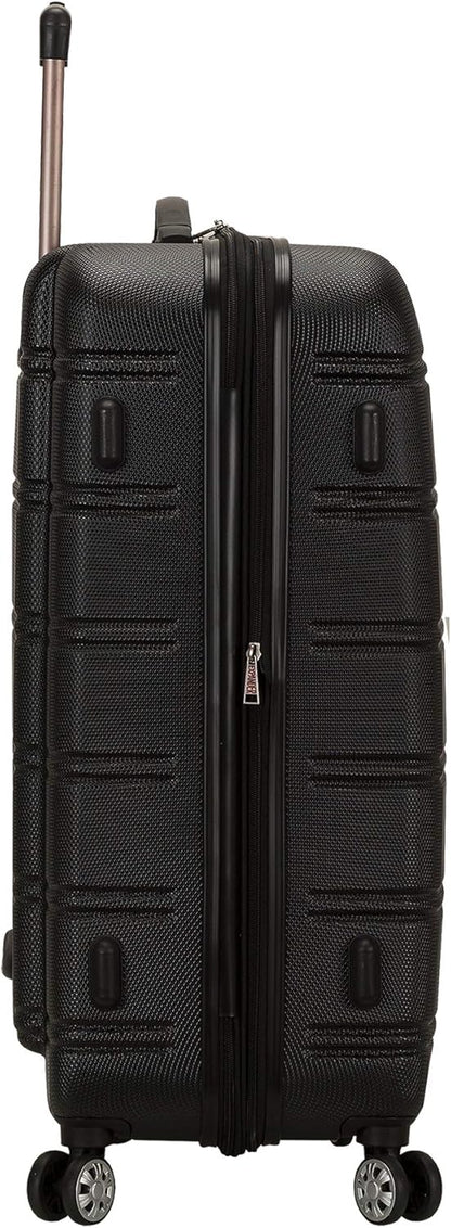Rockland Melbourne Hardside Expandable Luggage with Spinner Wheels, Black, 2 Piece (20/28)