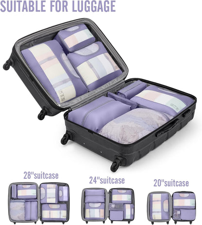 Veken 10 Set Packing Cubes for Travel Essential, Suitcase Organizer Bags in 4 Sizes, Carry-On Luggage Accessories with Large Laundry & Hanging Toiletry Bag, Must-Have for Airplane, Road Trip & Camping