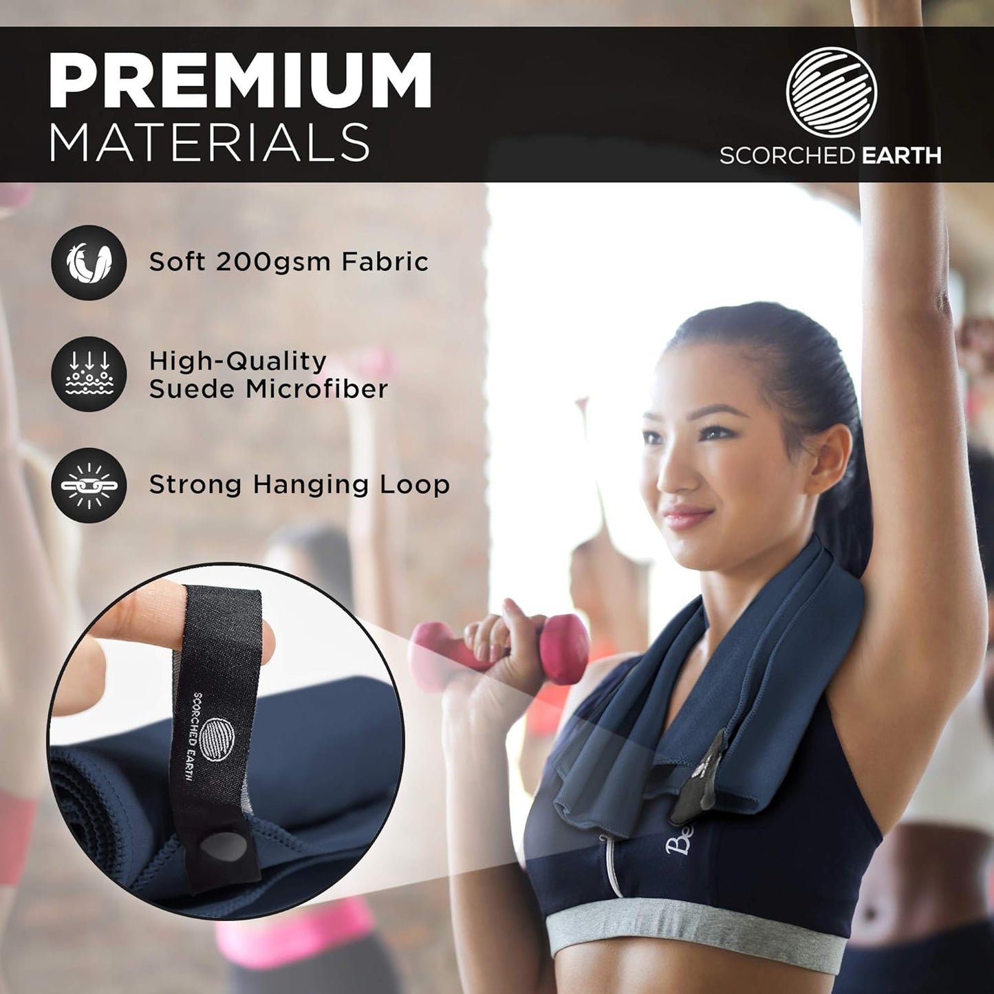 ScorchedEarth Microfiber Travel & Sports Towel Set - Quick Dry, Super Absorbent, Compact, Lightweight - for Camping, Backpacking, Hiking, Beach, Yoga, Swimming - Includes 2 Sizes + Carrying Bag & Clip