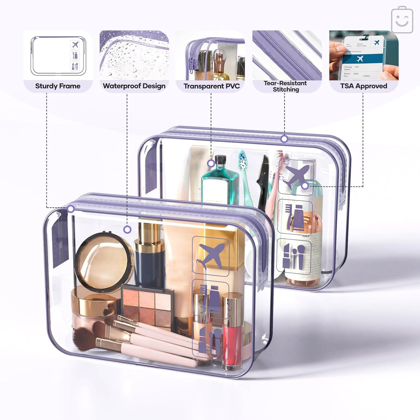 Veken 11 Set Compression Packing Cubes for Travel Essentials,Compressible Expandable Large Luggage Suitcase Organizer Bags for Clothing,Durable Space Saver Storage Bags with Toiletry Bags(Purple Gray)