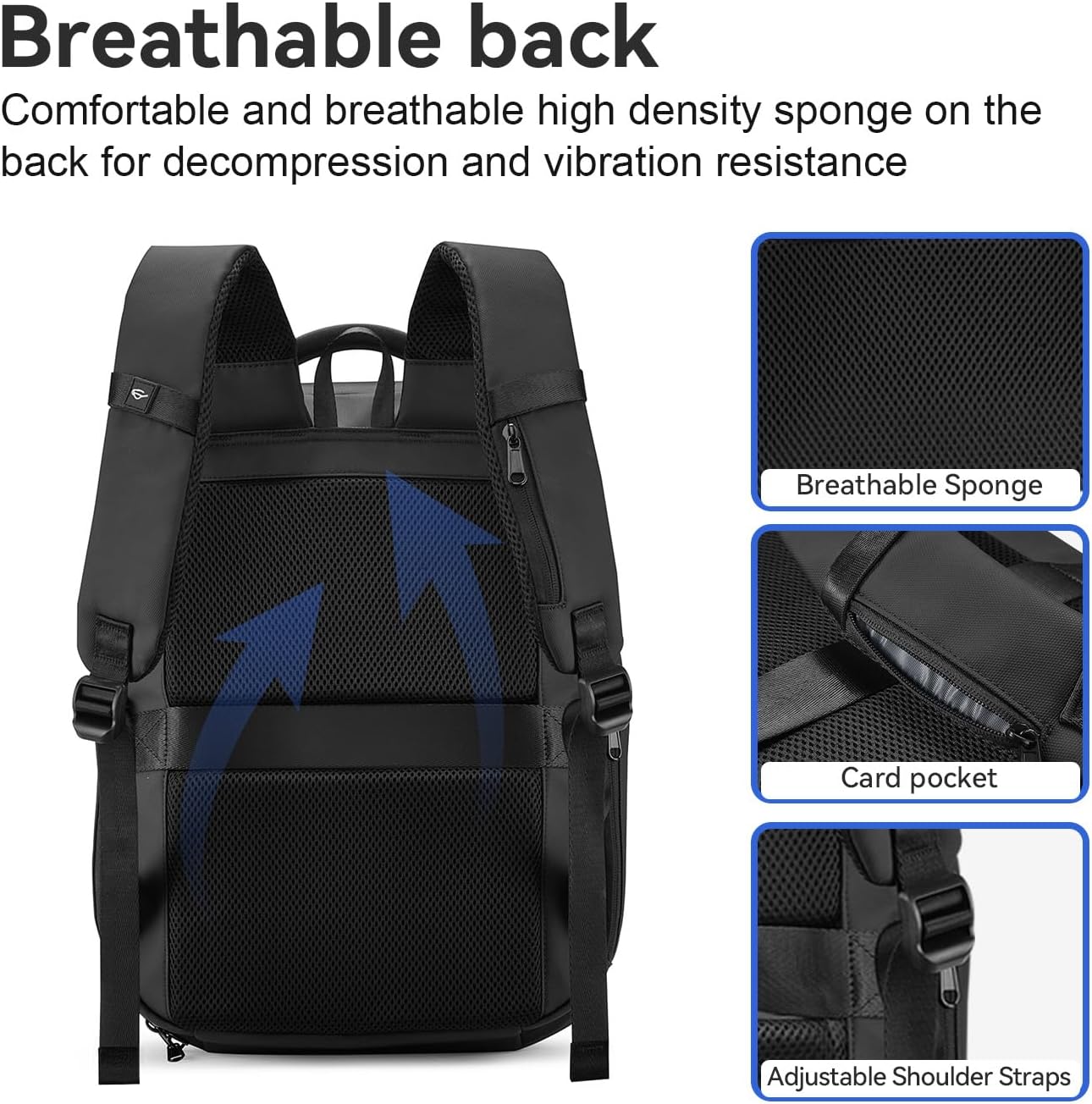 SOKOK Carry On Travel Backpack Waterproof Business Backpack with Laptop Compartment, Hardshell Computer Backpack for Men and Women, White