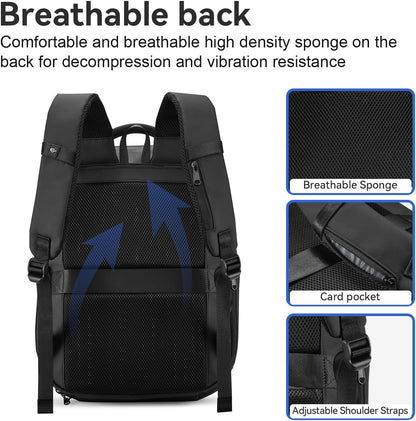 SOKOK Carry On Travel Backpack Waterproof Business Backpack with Laptop Compartment, Hardshell Computer Backpack for Men and Women, White