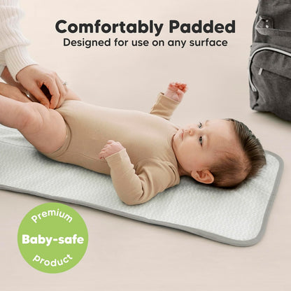 KeaBabies Portable Diaper Changing Pad, Easy Wipe Clean - Foldable Waterproof Baby Changing Mat for Diaper Bag, Compact, Lightweight, 25x13 Baby Changer Travel Essential, Machine Washable (Prism)