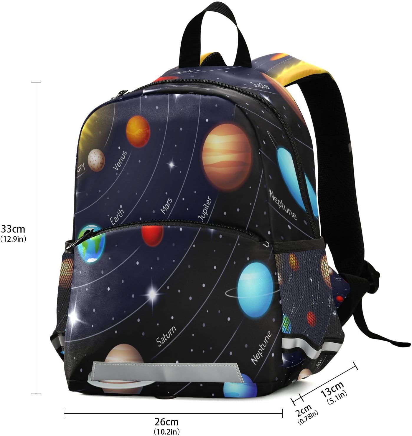Solar System Planet Toddler Backpack Boys Girls Kids Preschool Bookbag School Children Bag with Leash Travel Casual Daypack Kindergarten Elementary Schoolbag for Nursery Junior Primary Students