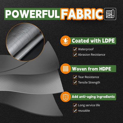 RAINDEWAY Tarps Heavy Duty Waterproof 12x12 Feet, 10Mil Multipurpose Poly Tarp Cover with Metal Grommets and Reinforced Edges, Silver/Brown Tarp