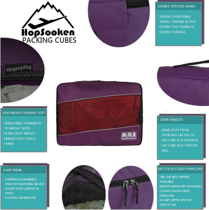 5 Set Packing Cubes for Travel Large Suitcase Luggage Organizer Bags Travel Accessories Vacation 4 Cubes 1 Laundry Pouch Bag