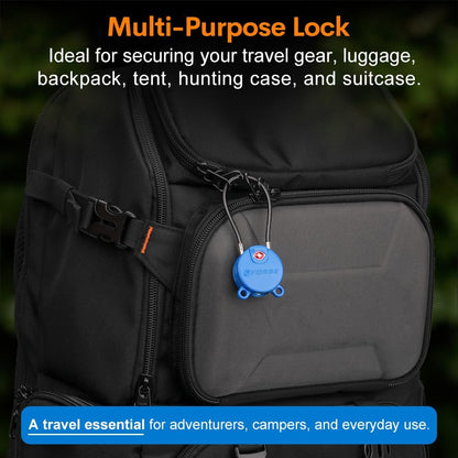 Forge TSA Approved Luggage Locks Ultra-Secure Dimple Key Travel Cable Locks with Zinc Alloy Body- 4 Locks, Black, Blue, red, Green.