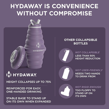 HYDAWAY 25oz Collapsible Water Bottle - BPA-Free, Leakproof, Lightweight, and Space-Saving - Perfect for Hiking, Travel, and All-Day Hydration