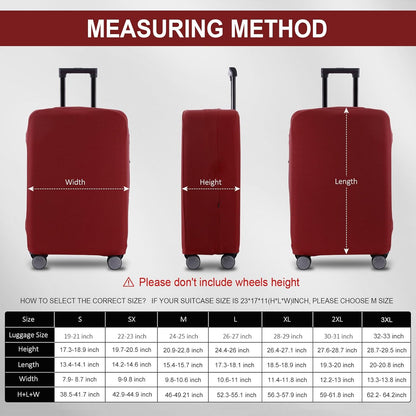 Travel Luggage Cover Suitcase Protector Scratch-Resistant Fit 19-31 Inch Suitcase, Not Included Suitcase (Claret, 3XL(32-33inch))