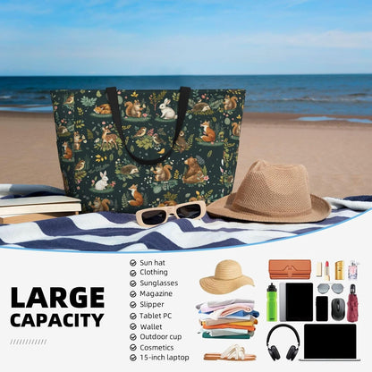 Beach Bag for Women Beach Tote Bag Waterproof Sandproof Large Bags with Zipper Big Capacity for Vacation Travel