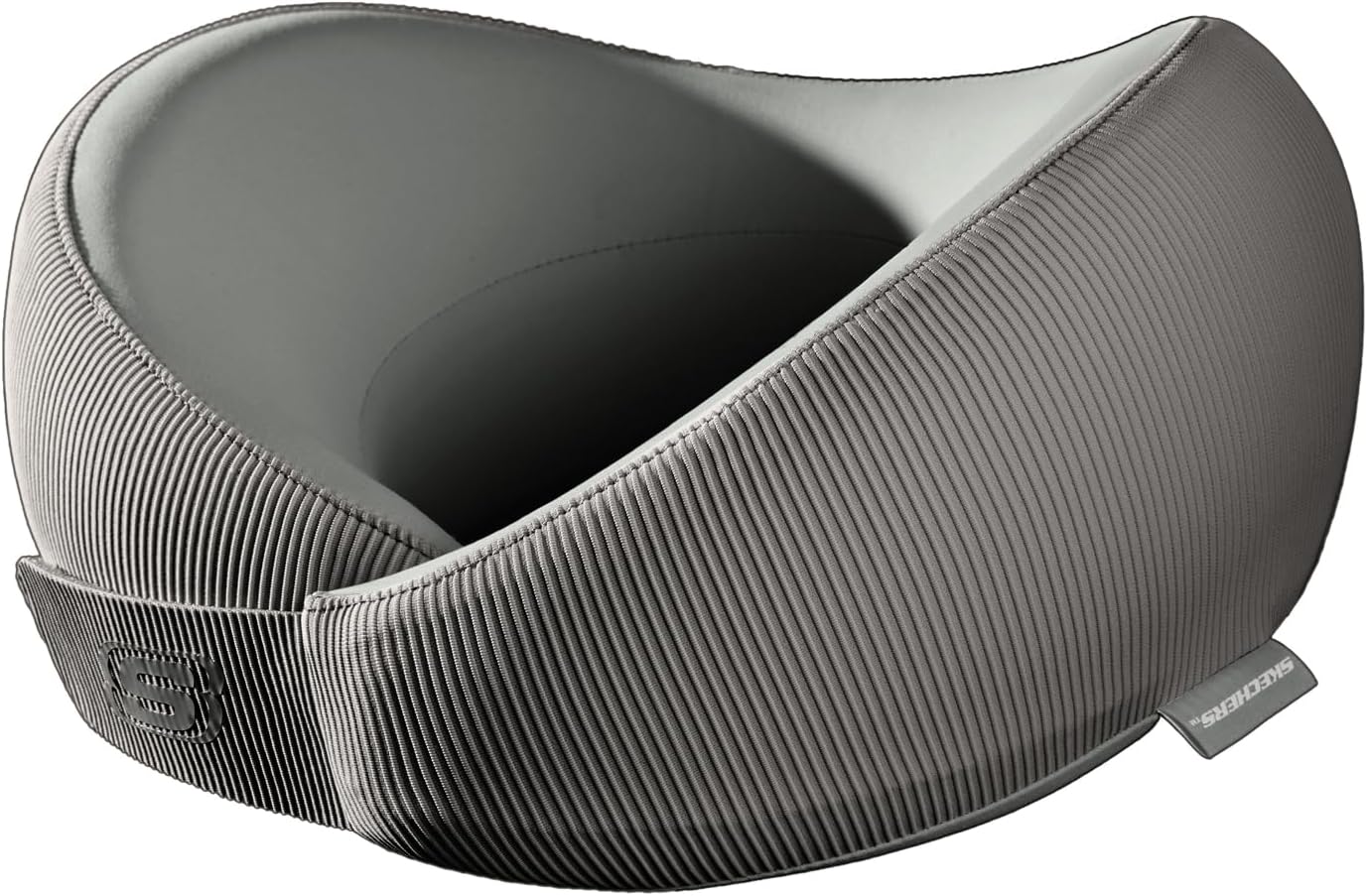 Skechers Men's Memory Foam Neck Pillow, Comfortable & Breathable Travel Pillow,Neck Pillow Airplane for Travel, Car Rides, Home, and Office Use, Ergonomic Design for Men and Women,Grey