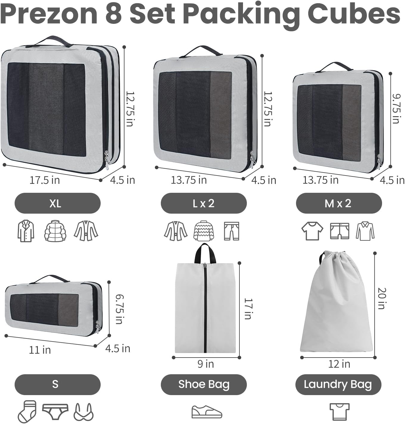 8 Set/6 Set/4 Set Compression Packing Cubes for Travel, Lightweight Vacation Travel Essentials, Travel Accessories for Suitcase Organizer Bags Set, Durable Luggage Organizer