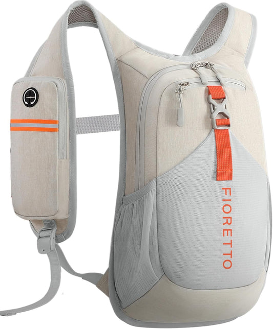 FIORETTO 10L Hiking Backpack for Women Men Mini Packable Backpack Lightweight Small Daypack for Camping Travel Outdoor, Beige