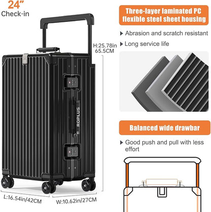 Aluminium Frame Checked-Luggage - Image 6