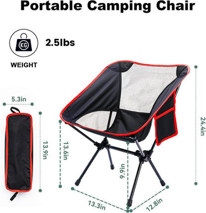 Backpacking Chair, Camping Chairs for Adults, Foldable Portable Chair for Outside Camp Sports Beach Travel Hiking
