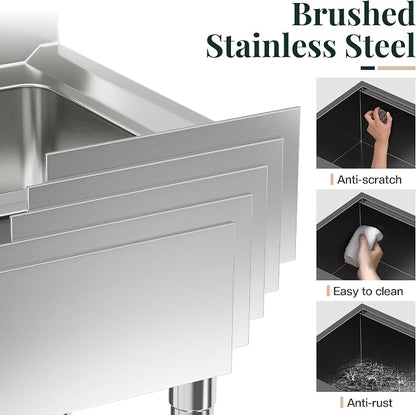 32.5-Inch Undermount Kitchen Sink Workstation, 16 Gauge Stainless Steel Single - Image 3