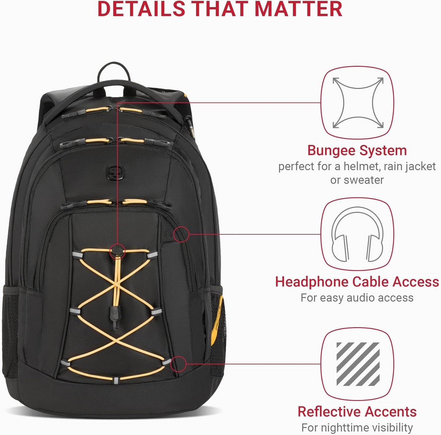 SwissGear 1186 Bungee Backpack, Vintage Khaki, 17-Inch