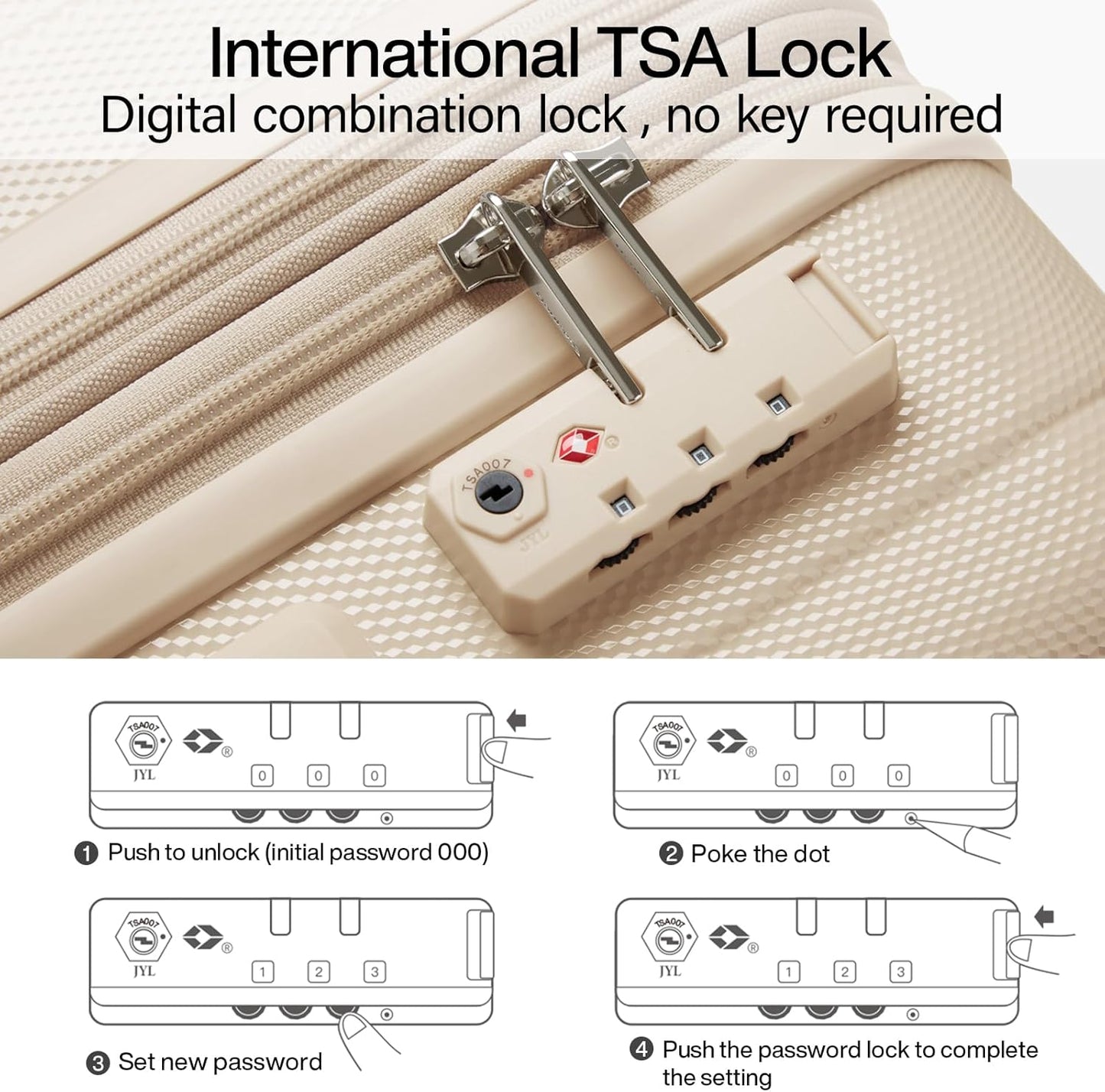 Hanke Expandable Hard Shell Luggage Sets 2 piece Carry on Luggage with Wheels Suitcases Lightweight Checked Travel Luggage Rolling Large Suitcase Travel Luggage Bag Woman Men 20/29 Inch Cuba Sand Pink