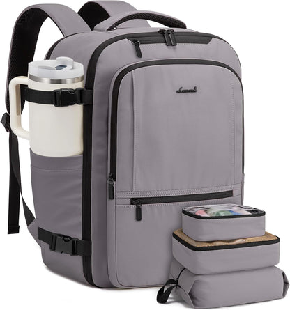 LOVEVOOK Travel Backpack for Women & Men, 60L Large Carry On Backpack Airline Approved, TSA Personal Item Weekender Bag, Water Resistant Laptop Backpacks with 3 Packing Cubes for Travel Essentials