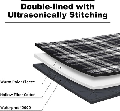 Outdoor Waterproof Blanket, Foldable Fleece Stadium Blanket for Outdoor Sports Event, Camping, Concerts, Car, Pet, Picnics - Windproof, Wearable, Machine Washable 80" x 58"