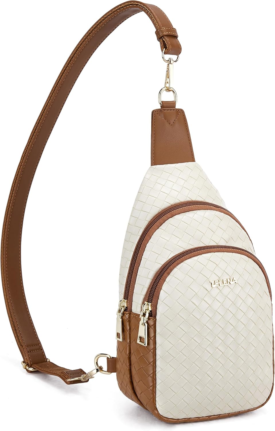 Telena Small Sling Bag for Women Leather Crossbody Fanny Packs Chest Bag for Women