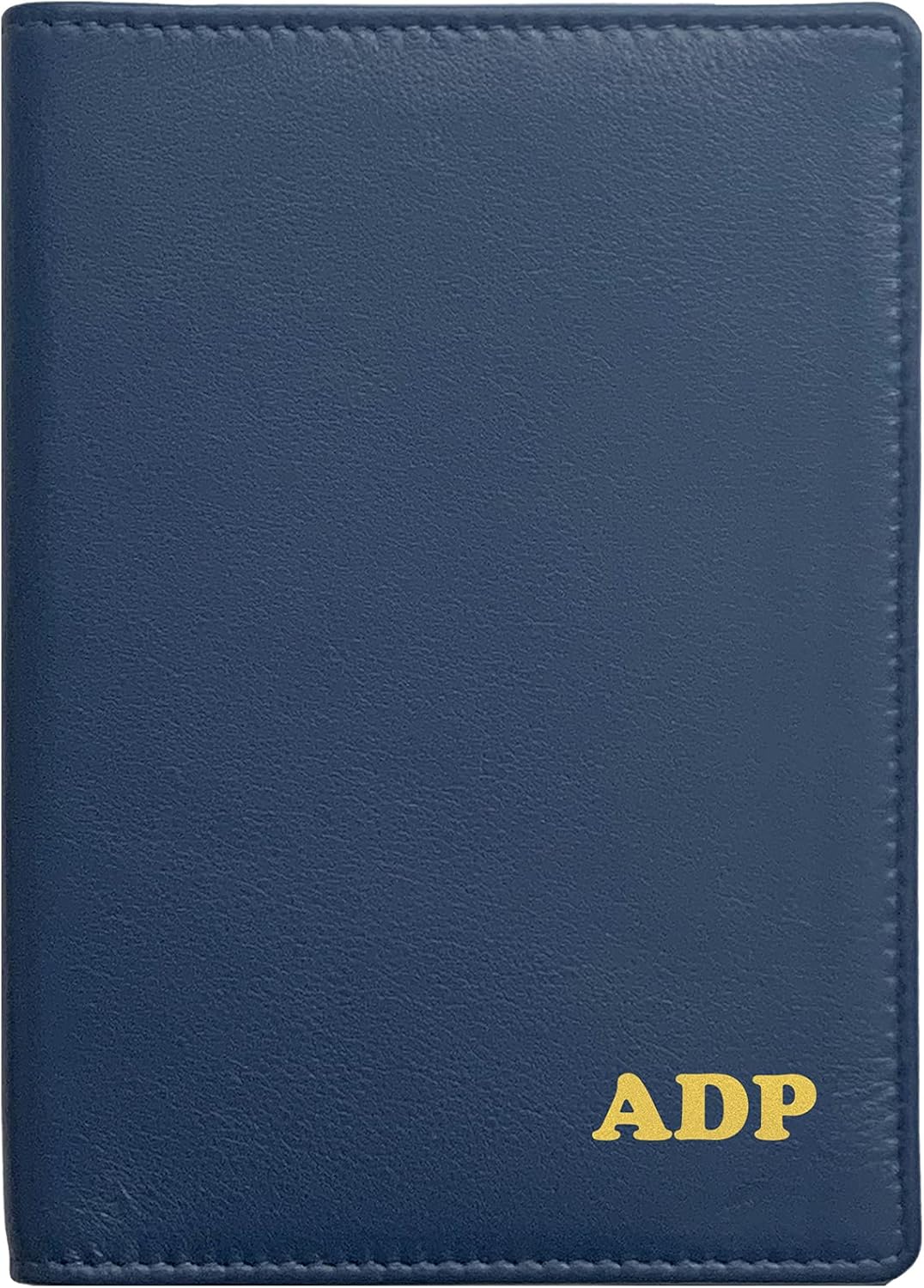 Personalized Monogrammed Navy Leather RFID Passport Wallet