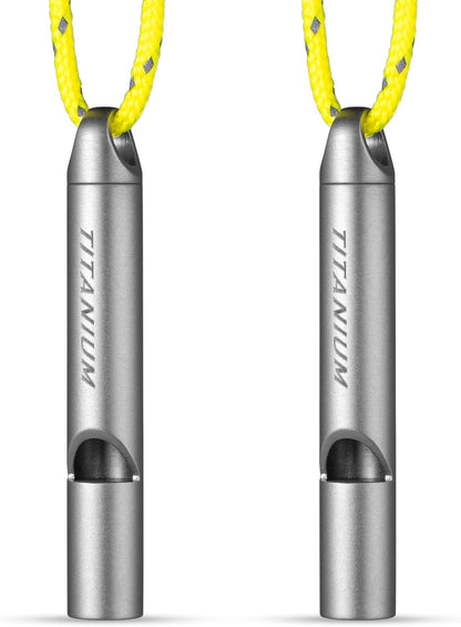 Titanium Emergency Whistle, Survival Safety Whistles for Coaches,Dog Training,Hiking, Life Saving-Loud up to 120db