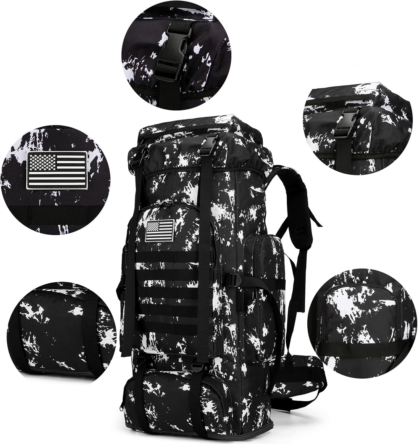 Hiking Backpack for Men 70L/100L Camping Backpack Military Rucksack Molle 3 Days Assault Pack for Climbing
