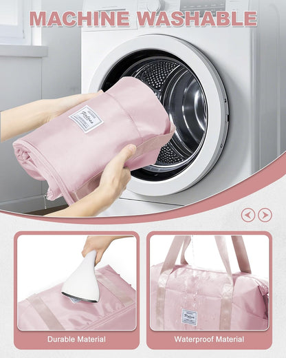 Travel Duffel Bag, Sports Tote Gym Bag, Shoulder Weekender Overnight Bag for Women