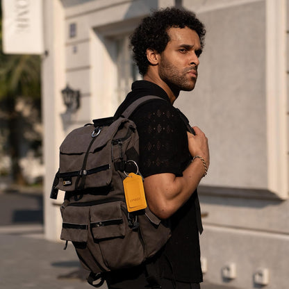 Luggage Tag Faux Leather Premium Travel Suitcase Tags for Baggage Easy to Write Waterproof with Name ID Card for Man Women (Yellow)