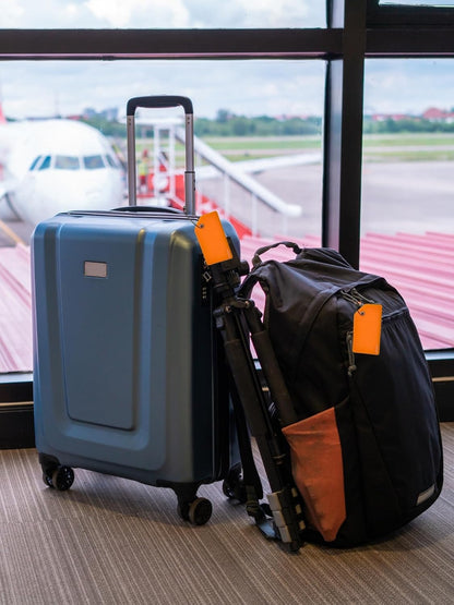 5 Pack Silicone Luggage Tag with Stainless Loop and Name Id Card, Perfect for Suitcases, Handbags and Luggage