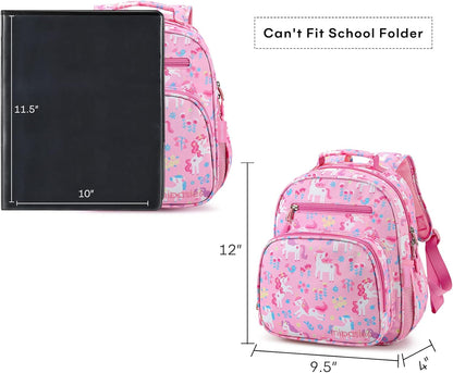 mibasies Toddler Backpack for Girls 2-4: Cute Kids Backpacks for Girls - Preschool Kindergarten Backpack - Flower Unicorn