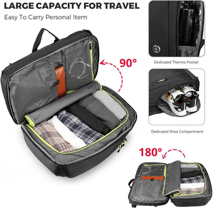 Swissdigital Design Large Travel Backpack for Men & Women,17 Inch Big Laptops Backpack with USB Charging Porert, Carry on Business Anti-thief Computer Backpack With RFID Protection, Black| JAVA