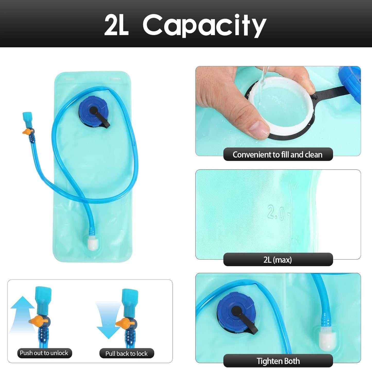 WOLT Hydration Backpack 18L Hiking Water Backpack with 2L Water Bladder for Men Women, Hydration Pack for Running Cycling Biking and Climbing