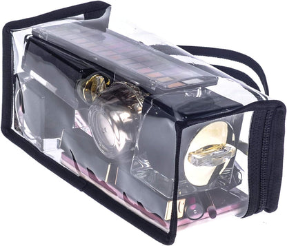 Small Rectangular Clear PVC Makeup Bag Make Up Artist Tool Organizer Pouch Bag Transparent Vinyl Cosmetic Bag Actor Bag with Handle