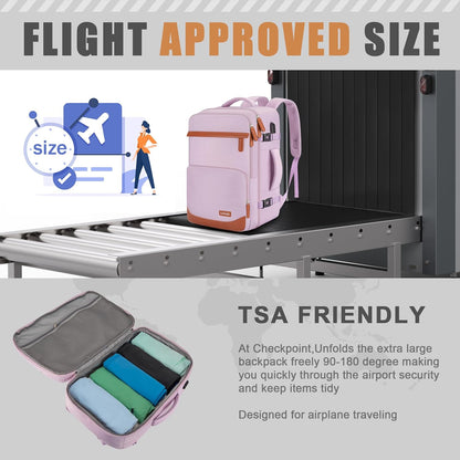 40L Travel Backpack with USB Charging Port, Water-Resistant Carry On Backpack for Men Women, Business Laptop Backpack for Trips & Commutes, Fits 15.6/17.3 Inch Laptop