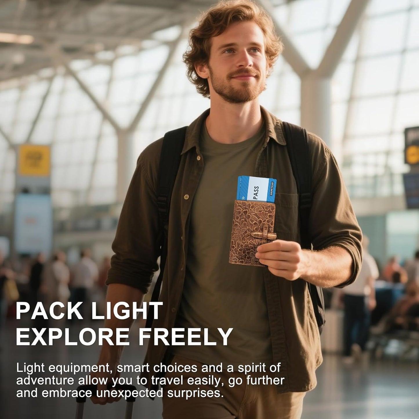 Genuine Leather Passport Holder for Women Men - RFID Blocking Slim Travel Wallet