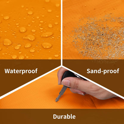 Frelaxy Pocket Picnic Blanket, Waterproof Sandproof Beach Mat, Compact Camping Tarp for Festivals, Hiking, Travel, Outdoor Recreation