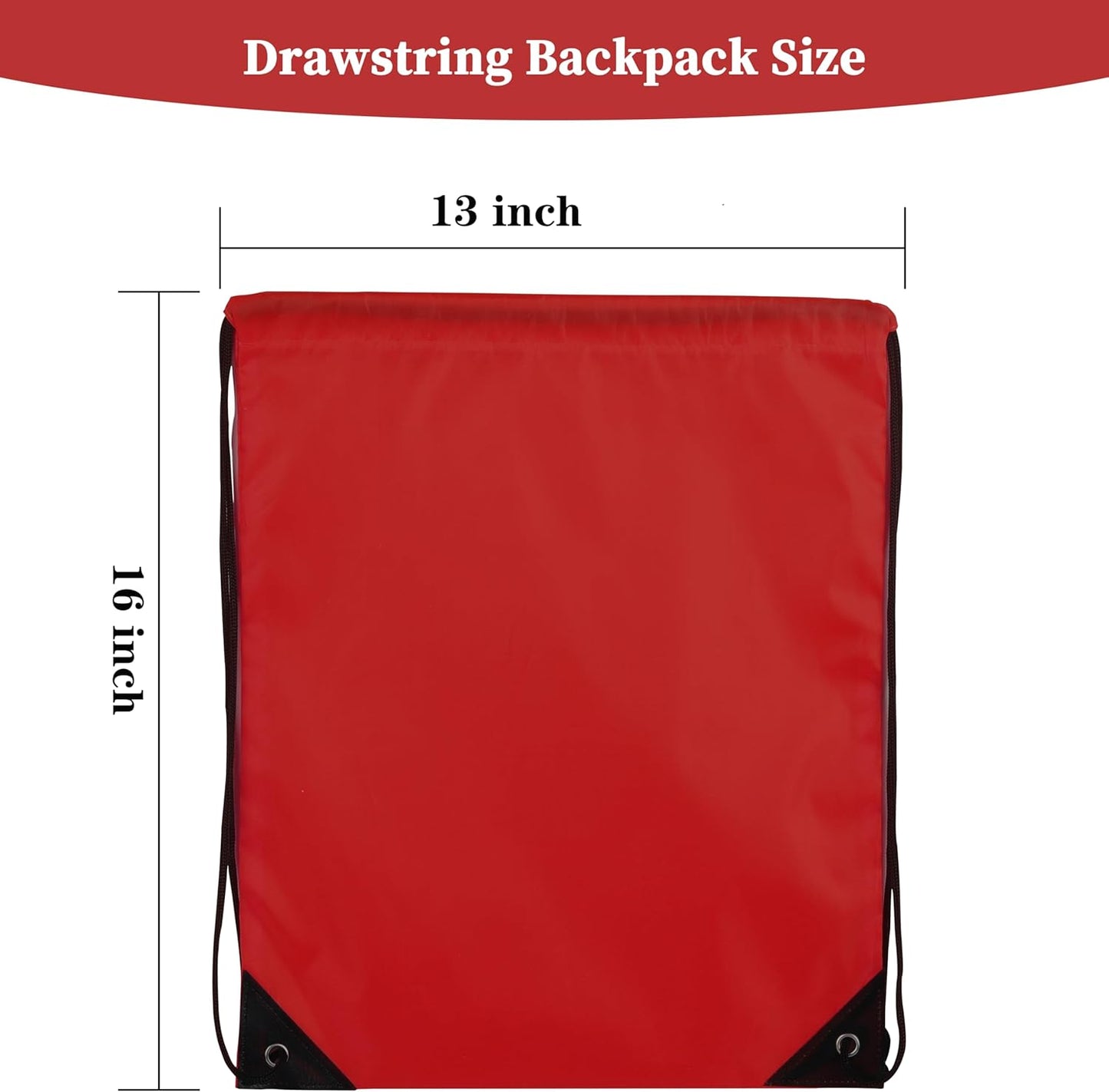 60 Pieces Red Drawstring Backpack Bags Sports Sackpack Bulk Cinch Gym Bag For Women Men Outdoor Sports Backpack