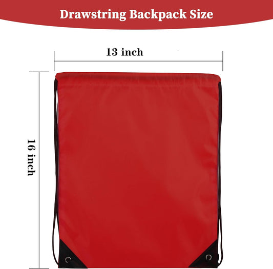 60 Pieces Red Drawstring Backpack Bags Sports Sackpack Bulk Cinch Gym Bag For Women Men Outdoor Sports Backpack